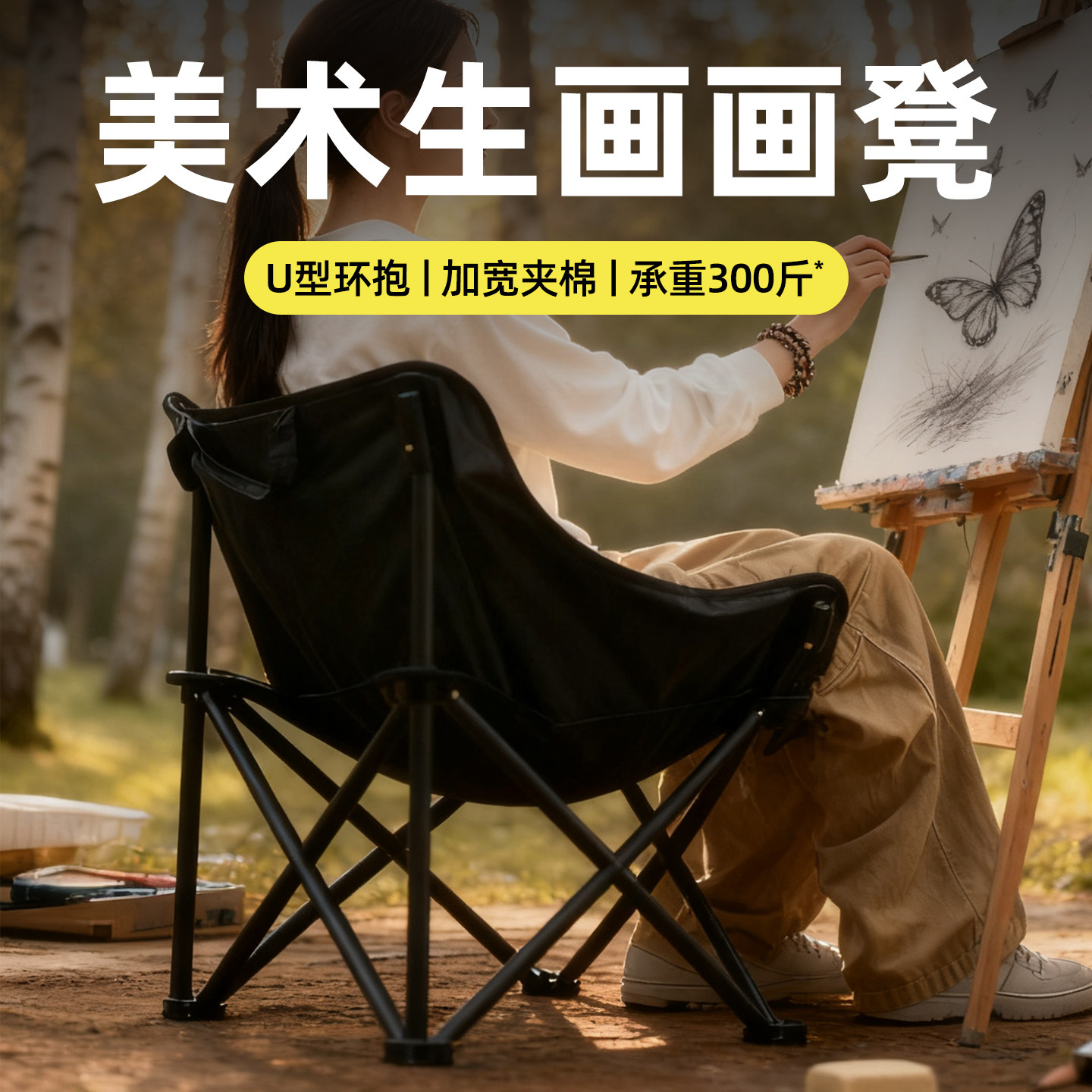 低背月亮椅美术生用户外