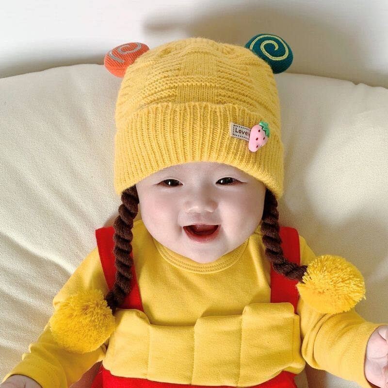 婴儿帽子秋冬款女宝宝可