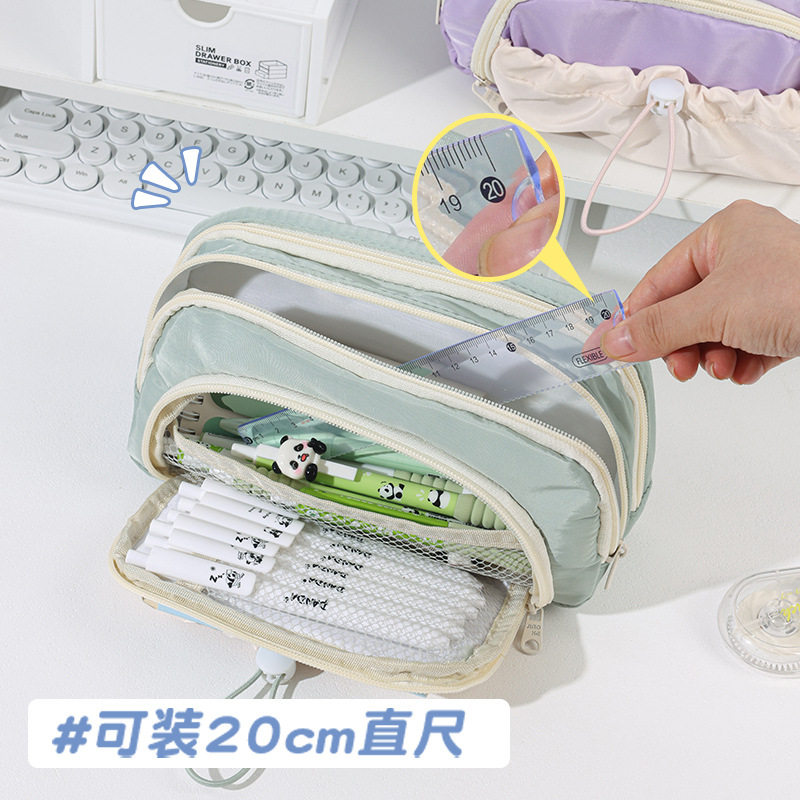 奶油色笔袋大容量高颜值