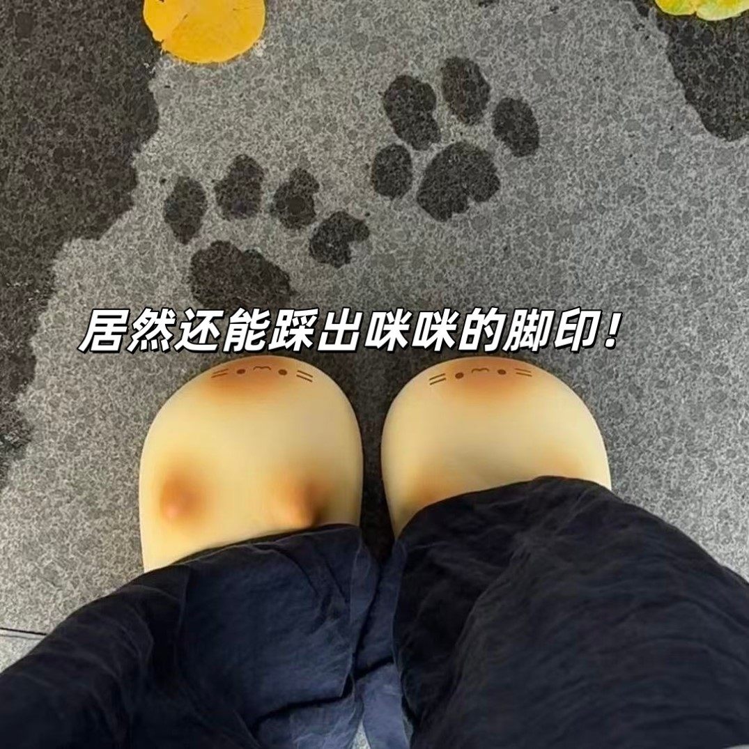 猫咪拖鞋冬季可爱保暖鞋窝可外出防水毛绒棉拖卡通厚底包头家居鞋