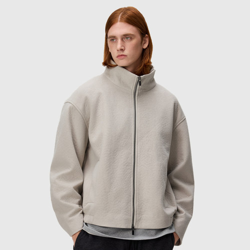 BSIJA麂皮绒感肌理立领夹克外套