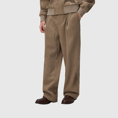 BSIJA欧棉绒压褶长裤男士休闲裤