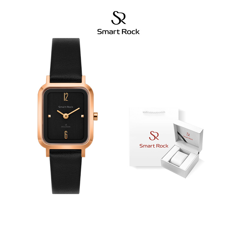 SmartRock小众简约黑金方糖手表