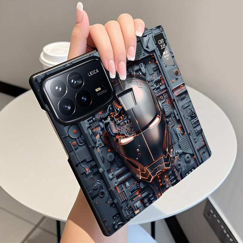 机械之心适用小米MixFold4手机壳翻盖全包中轴铰链皮套Mix Fold4折叠屏手机套磁吸智能视窗Fold4防摔保护套