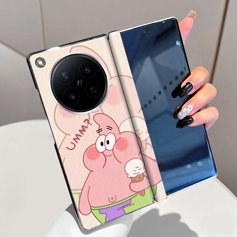 海绵宝宝适用OPPOFindN6手机壳磁吸中轴皮套FindN5折叠屏FindN3高级电镀新款N6个性潮牌N5全包防摔保护套