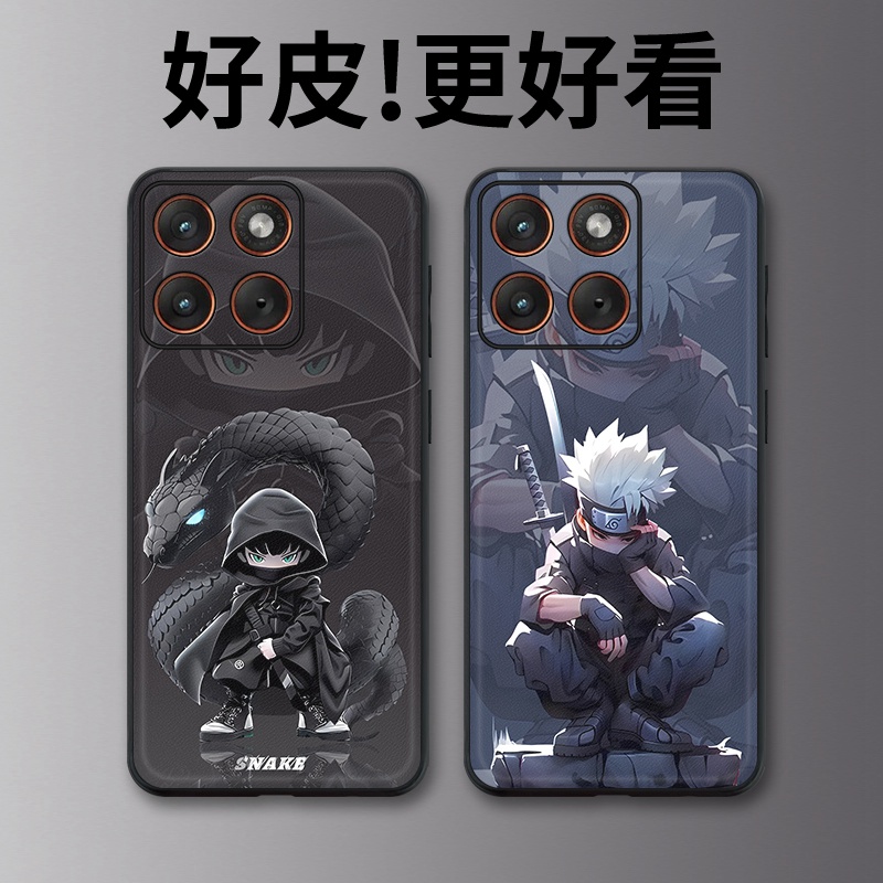 暗夜龙影适用摩托罗拉X70Air手机壳Edge60Pro皮革Edge60s个性X50Ultra潮牌Edge60全包X30Pro防摔S30保护套