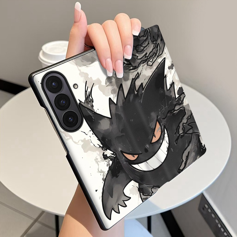 水墨耿鬼适用三星ZFold7手机壳翻盖皮套ZFold6全包中轴铰链ZFold5折叠屏Galaxyw25磁吸智能休眠w24保护套