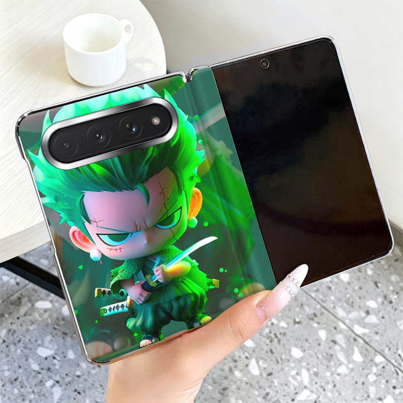 绿发剑士适用小米18Fold手机壳全包中轴磁吸高级皮套电镀银色边框18 Fold折叠屏保护套个性超薄防摔手机套