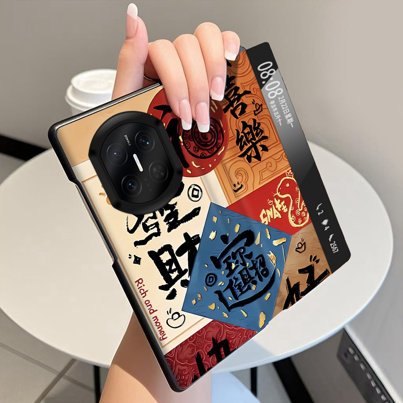 前程似锦适用华为MateX7手机壳翻盖全包皮套MateX6折叠屏磁吸智能视窗MateX5中轴MateX3铰链MateX2保护套