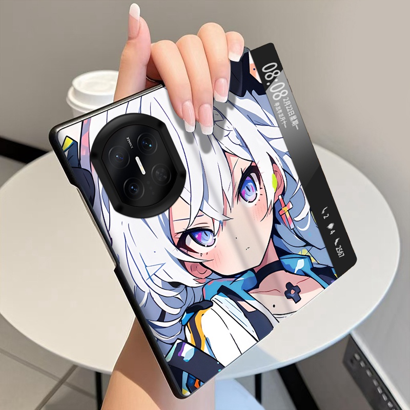 潮酷雪莉适用华为MateX7手机壳翻盖全包皮套MateX6折叠屏磁吸智能视窗MateX5中轴MateX3铰链MateX2保护套