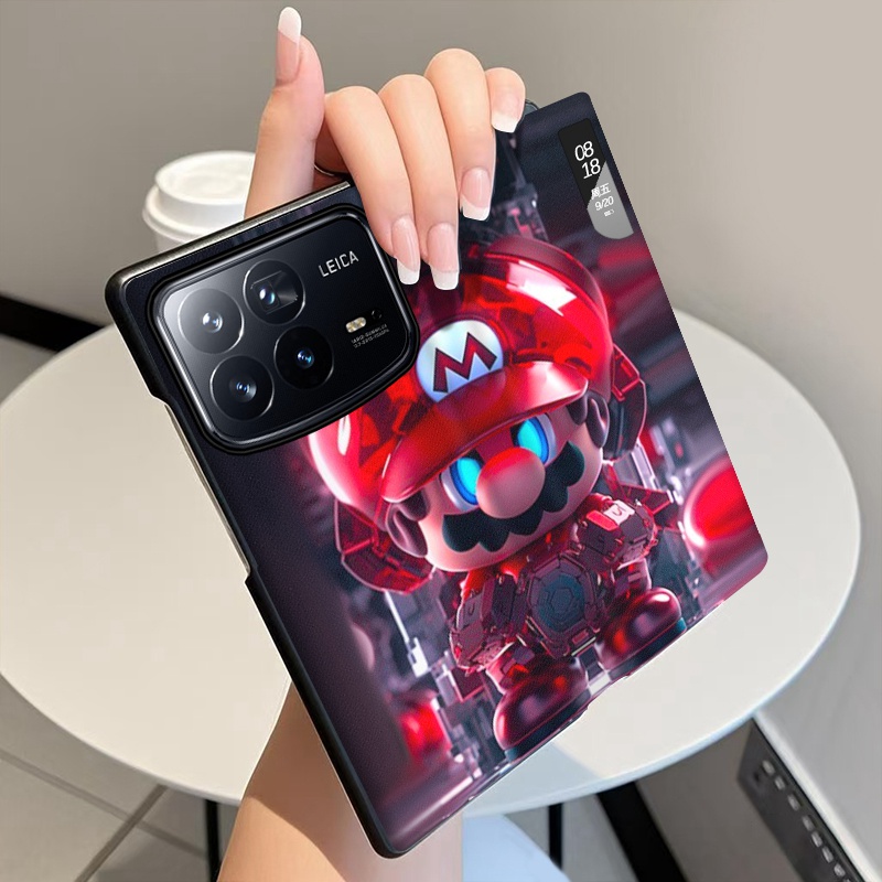 马里奥元件适用小米MixFold4手机壳翻盖全包中轴铰链皮套Mix Fold4折叠屏磁吸智能视窗手机套Fold4防摔保护套