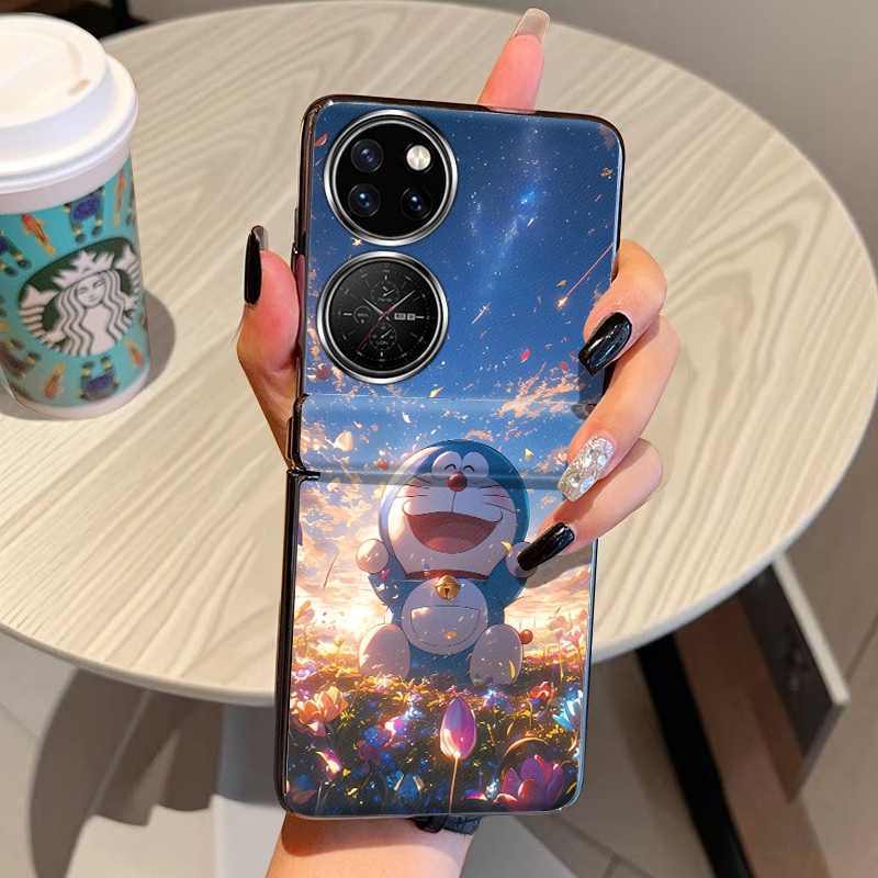 鲜花哆啦适用华为P50Pocket手机壳皮套全包中轴Pocket2折叠屏PocketS个性novaflip潮牌PuraX磁吸铰链保护套