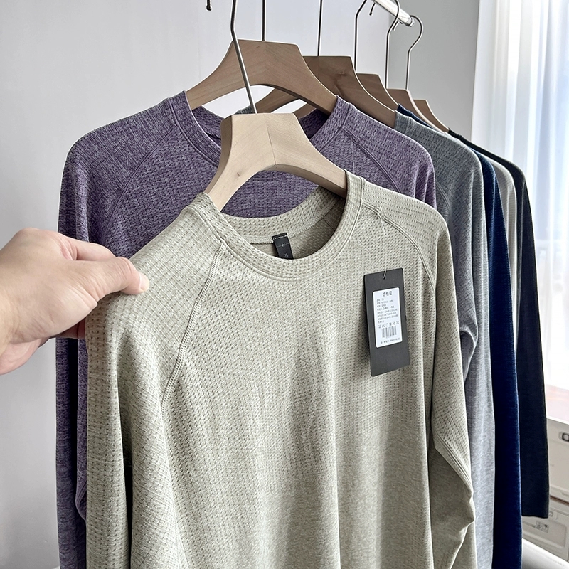 速干弹力透气男女运动长袖T恤衫