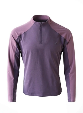 AIRBOX高端！索罗那面料~微冰感颗粒男情侣半拉链速干透气长袖T恤