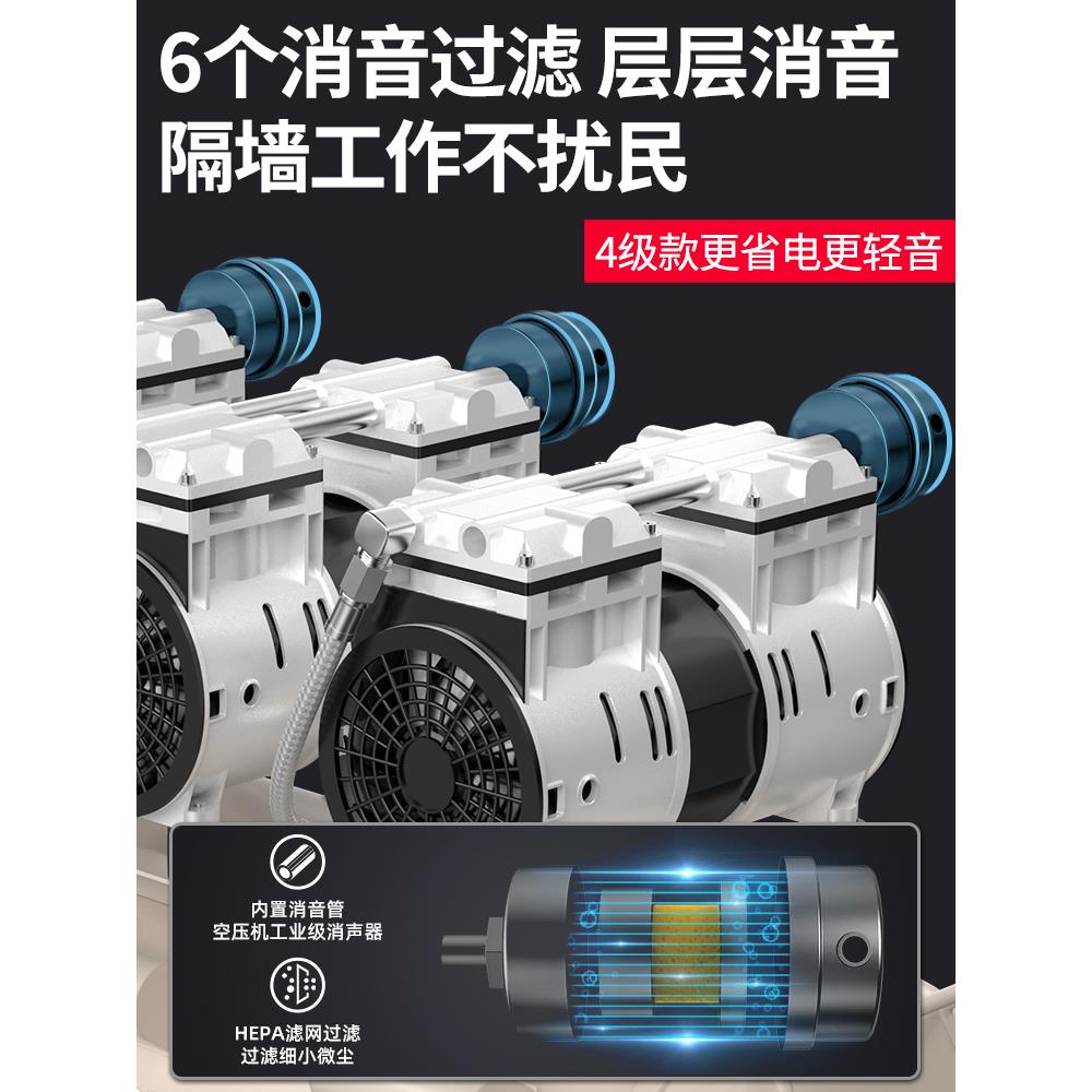 XD空压机静音无油小型220v充木工喷漆专用汽磅工业打气泵空气压缩