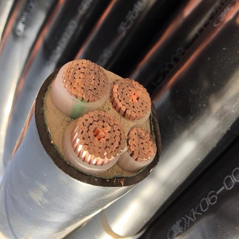 YJV22铠装电缆线4芯50 70 95 120 150平方3+1带铠地埋电缆 铜线