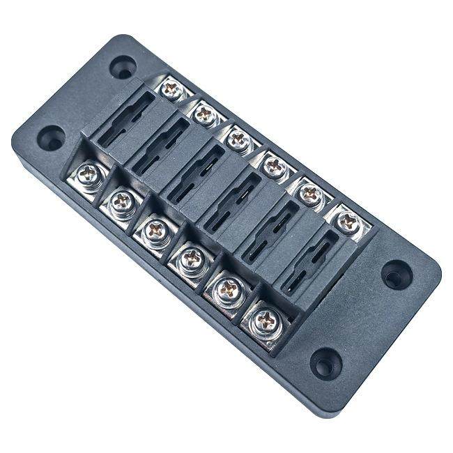 6进6出6路汽车保险丝盒ATO保险丝M4不锈钢螺杆多路汽车2孔螺丝款