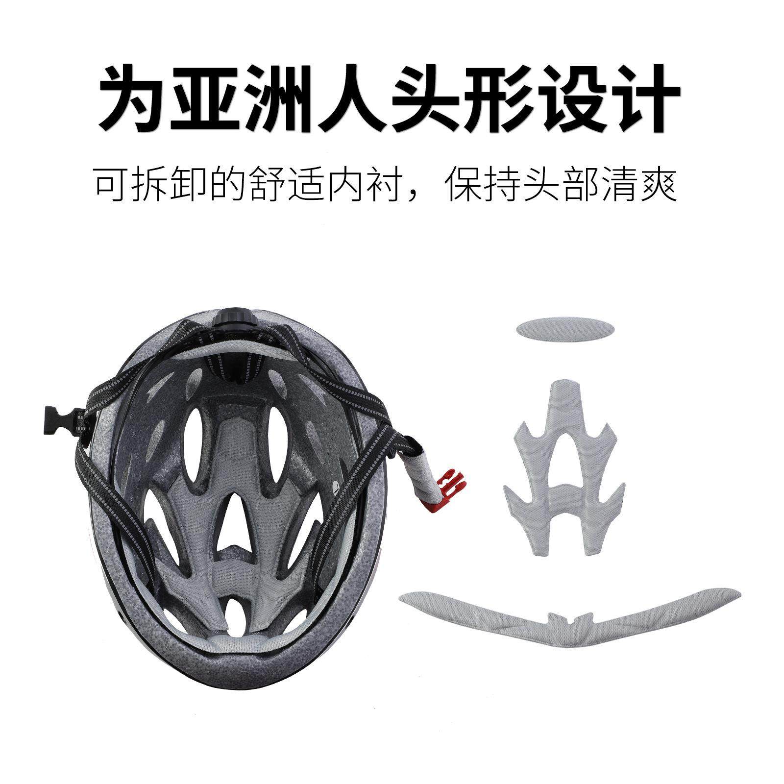 新国标骑行头盔带尾灯充电发光山地公路自行车头盔男安全帽装备