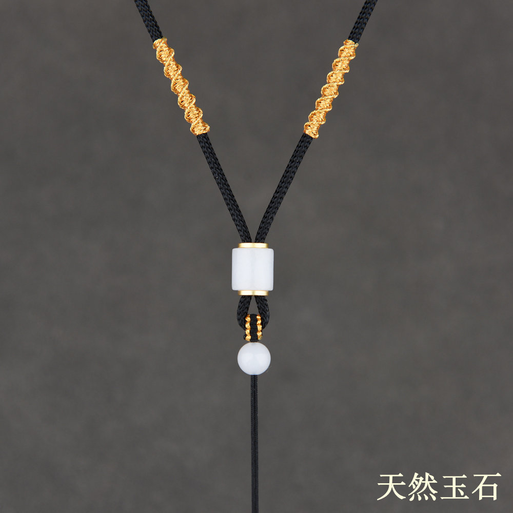 天然玉石手工编织吊坠挂绳平安扣玉坠玉器项链绳子挂件绳挂坠配绳