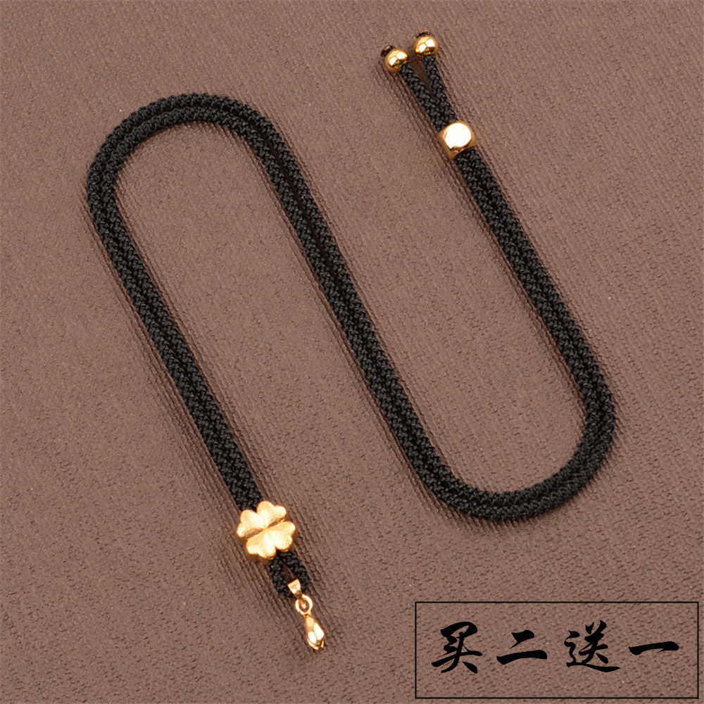 GOLD HANGING NECK LANYARD JADE PENDANT GOLD BUDDHA JADE BRAND JADE PENDANT ROPE MEN AND WOMEN NECKLACE ROPE SLING BEESWAX PENDANT ROPE