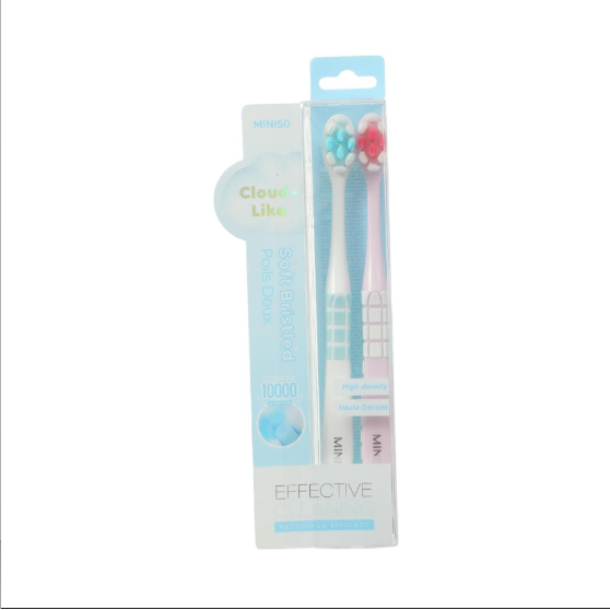 名创优品miniso高密绵云环抱牙刷（2支装）