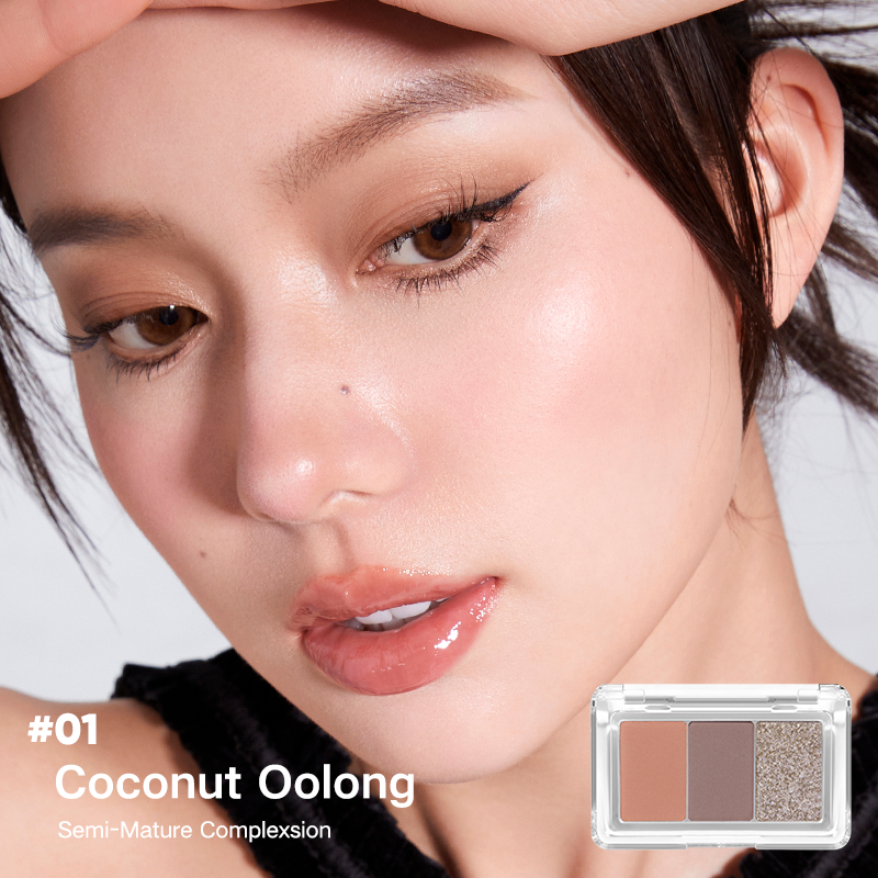 名创优品miniso橘三色眼影03简约时尚新手持久朵可爱网红