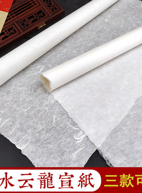 徽雨轩四尺白色清水云龙宣粗长纤维皮宣纸八尺光板清底构皮纸行楷篆隶书法小写意创作A4皮纸灯罩装饰包装纸