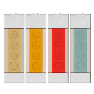 徽雨轩瓦当宣纸挂轴四言吉语卷轴空白手写毛笔字横轴手工蜡染仿古色半生熟宣纸仿明清挂画书法创作免装裱包邮