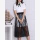 单层网纱透明ins打底蕾丝一层半身裙中长裙新款 透视纱裙裙子外穿