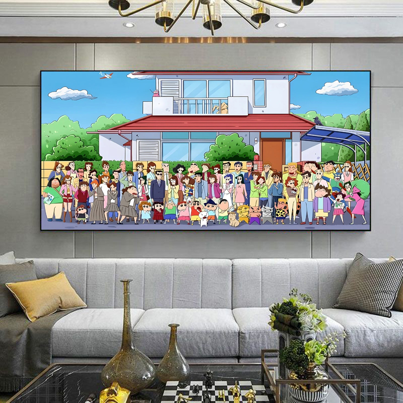 蜡笔小新全家福diy数字油画