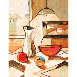 毕加索抽象餐厅《看书的女人》梦diy数字油画 手绘填色丙烯油彩画