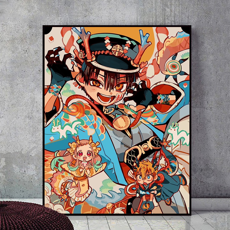 地缚少年花君子diy数字油画手绘填色丙烯油彩画 儿童房卧室装饰画图片
