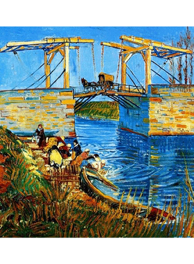梵高名画吊桥diy手绘填色油彩画