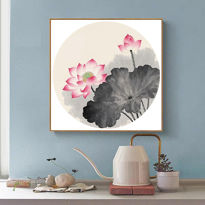 大本营diy数字油画清廉水墨荷花