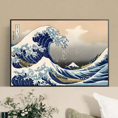 浮世绘 神奈川冲浪diy数字油画 手工填色丙烯油彩画 日式风景画 - 封面