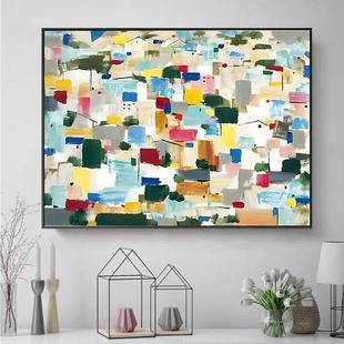 吴冠中《都市之恋》diy数字油画手绘填色油彩画 香港城市风景挂画