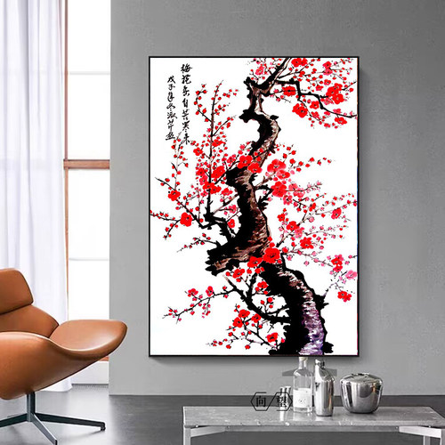 梅花diy数字油画填色手工油彩画