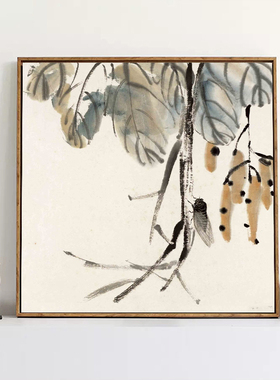 齐白石名画梅花图diy数字油画