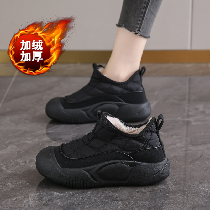 踩屎感棉鞋女加绒妈妈运动鞋