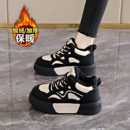 加绒高帮棉鞋女冬季2025新款加厚保暖运动板鞋34码软底休闲德训鞋