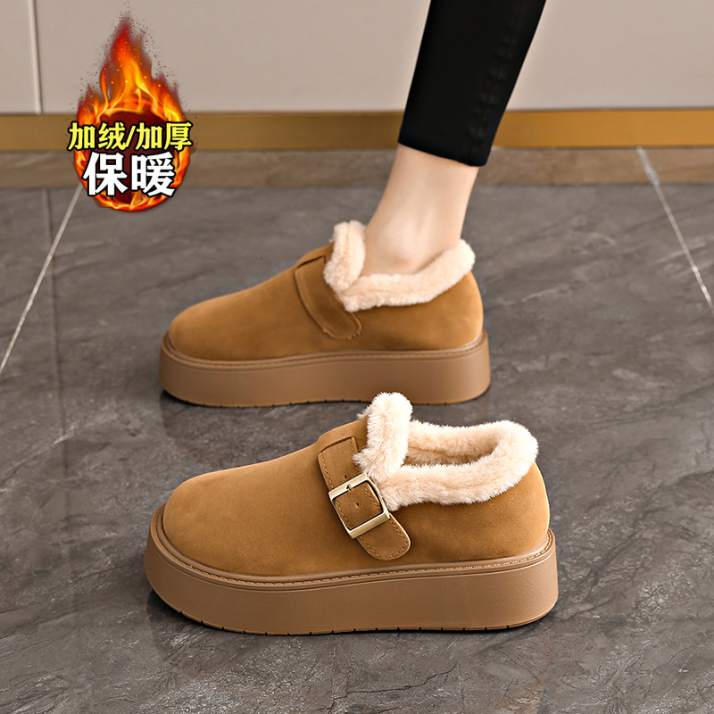 加绒勃肯鞋女冬季2025新款保暖一脚蹬懒人毛毛棉鞋34码厚底乐福鞋,女鞋,棉鞋,淘宝优惠券,粉丝福利购,淘宝优惠卷