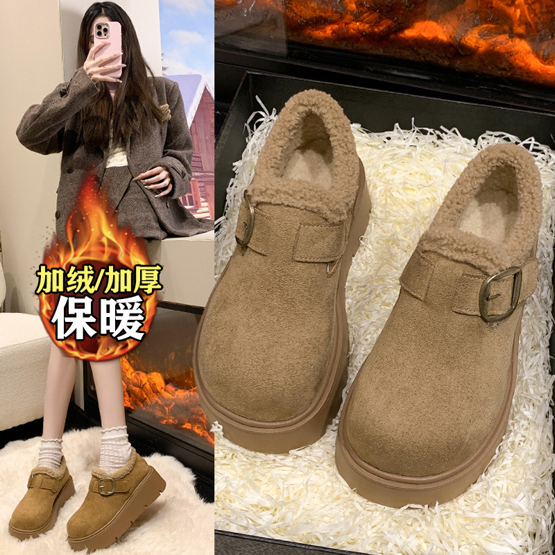 赵露思许妍同款加绒勃肯棉鞋女