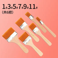 Weizhuang nylon brush, soft-tipped nylon board brush, art hand-painted wall painting base brush, brush, nylon short-handled oil painting acrylic board brush, brush, watercolor, traditional Chinese painting paint, cleaning brush, coloring base pattern brush thumbnail 5
