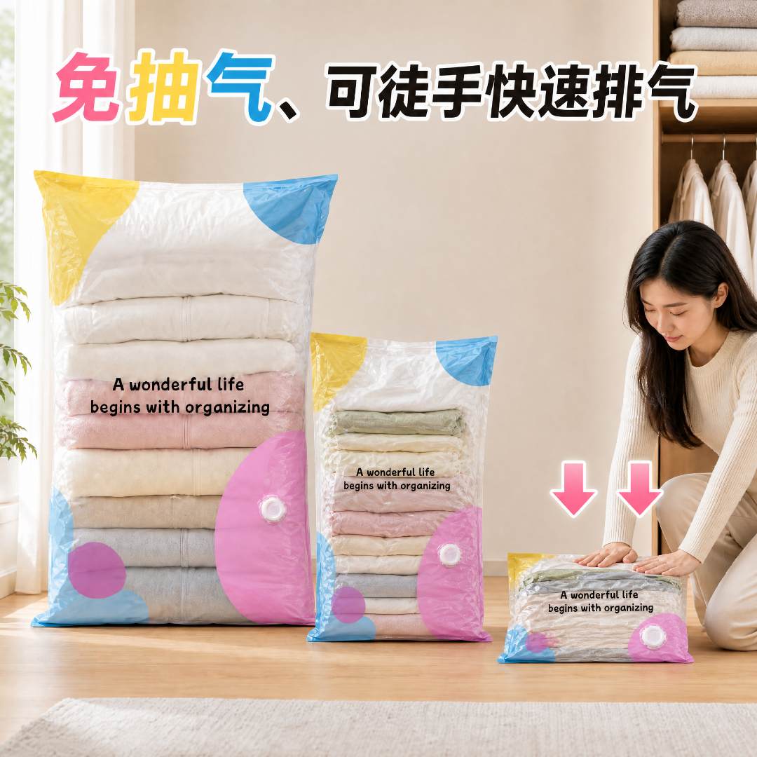 免抽气立体真空压缩袋加厚收纳