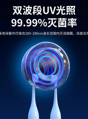 电动牙刷消毒器杀菌烘干牙膏卫生间置物架浴室漱口杯壁挂式免打孔