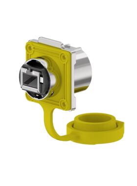 EW-LP24防水RJ45连接器千兆工业网络接口cat6网线直通式航空插头