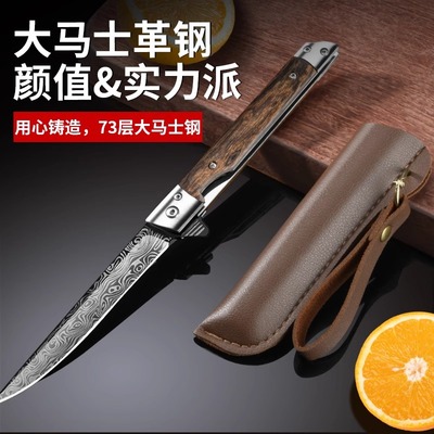 大马士革钢刀水果刀家用随身便携