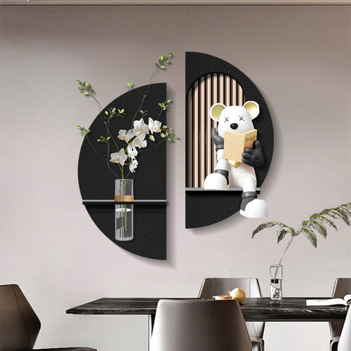 暴力熊餐厅装饰画轻奢高级感壁画