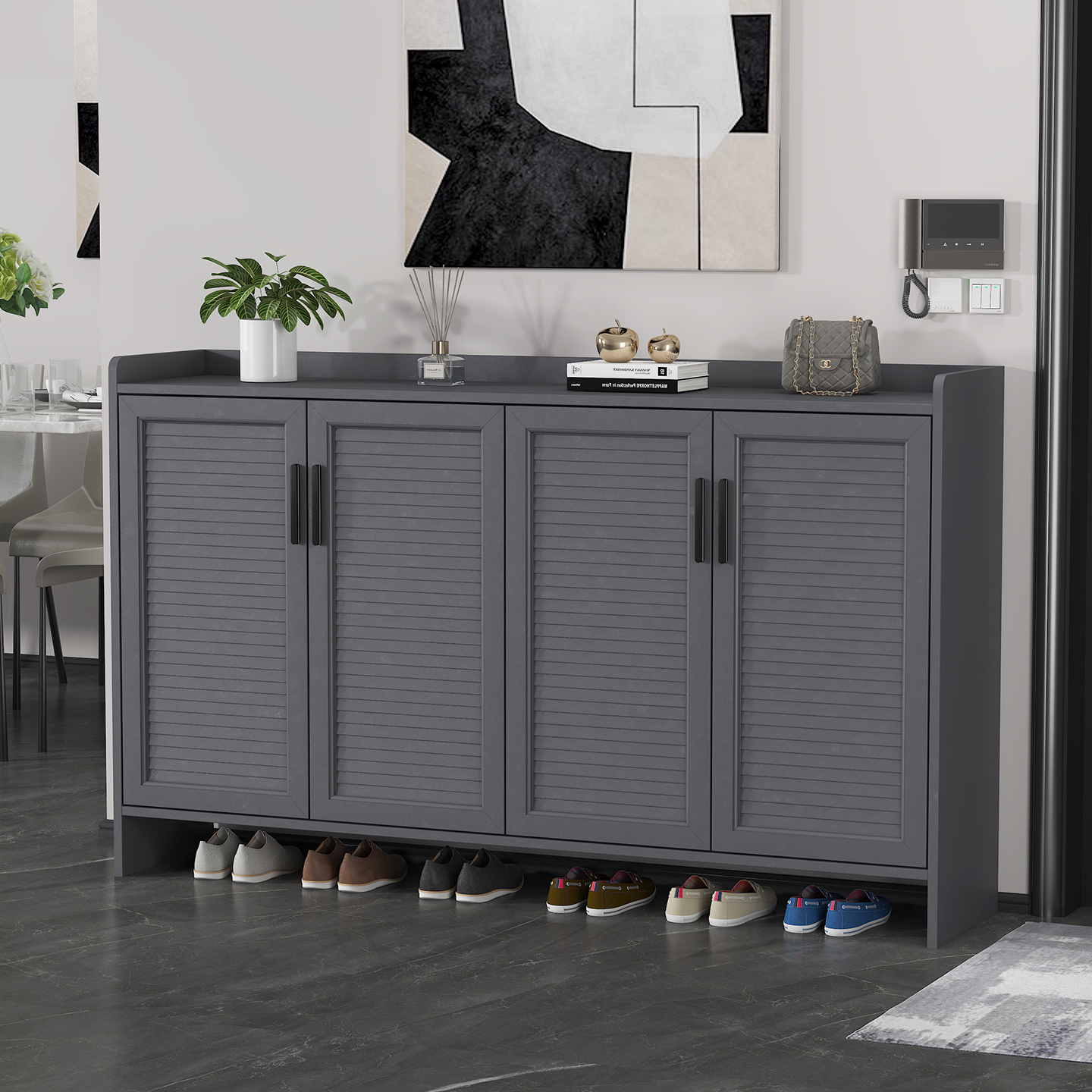 轻奢全铝合金鞋柜家用门口户外室外防水防晒阳台储物柜子