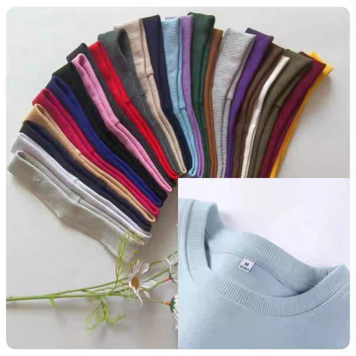 纯棉螺纹领口卫衣领子罗文领子螺纹领圆领换领